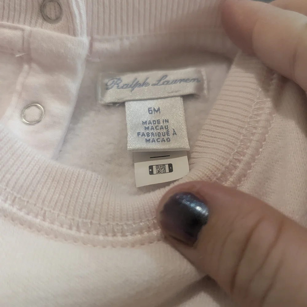 Ralph Lauren Bear Infant Snap Romper in Light Pink